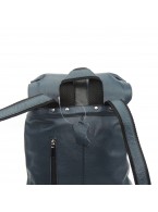Синий кожаный рюкзак «Вирджи»