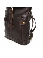Коричневая кожаная сумка-рюкзак «Рената»