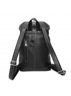 Черный кожаный рюкзак «Ночь»