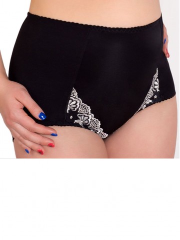 Трусы Valmira 2954 Черный с белой вышивкой