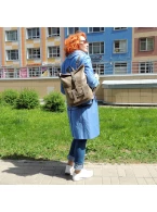 Сумка-рюкзак бежевая женская кожаная «Венди»