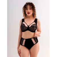 Бюстгальтер Sermija Soft 48 Черный с крем-брюле